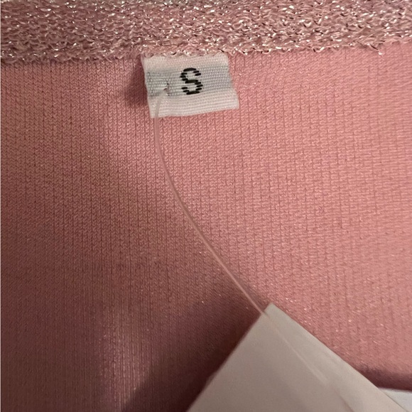 Pink sparkly lined tank dress NWT size S side gathers - Picture 4 of 9